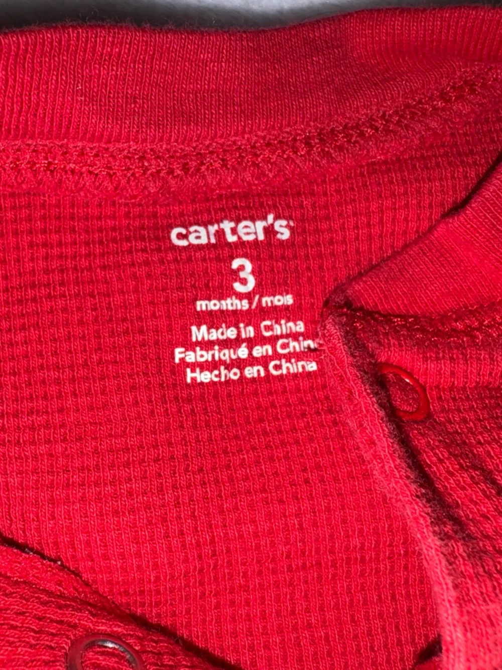 Carter's Red and grey and black Long-Sleeve Baby One-Piece Bodysuits